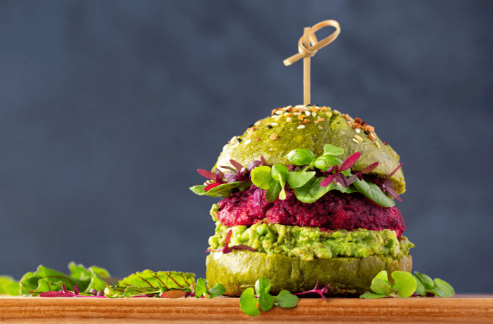 delicious burger with microgreens-min